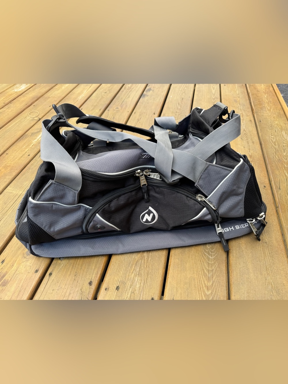 High Sierra Gray and Black Travel Duffel Bag